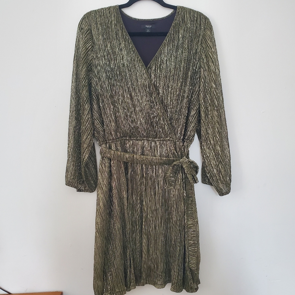 Simply Vera Vera Wang metallic gold and black dress Size XL